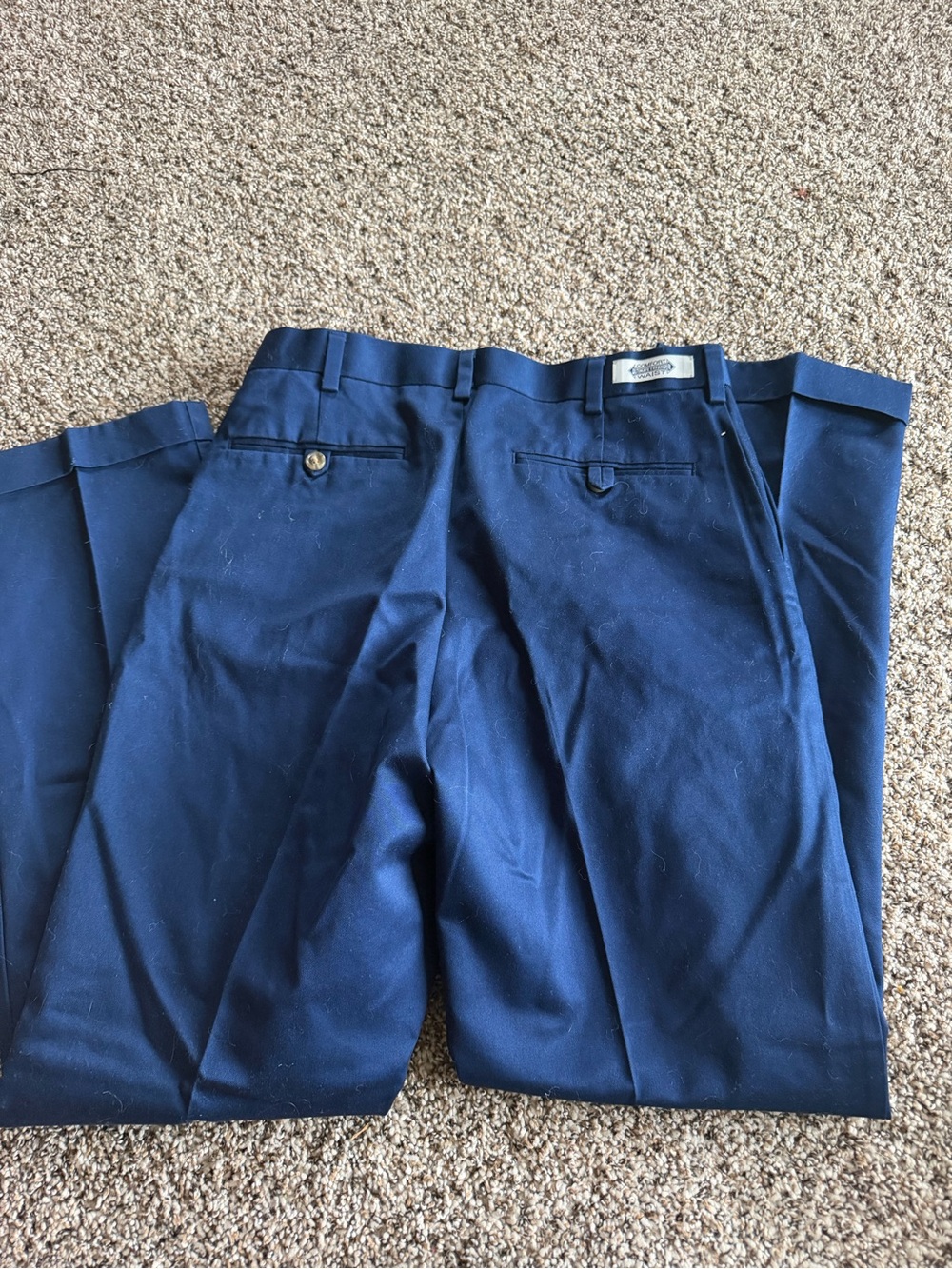 Navy Men's Pleated Dress Pants - Picture 3 of 5